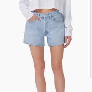 Agolde Light Blue Denim Women's Shorts